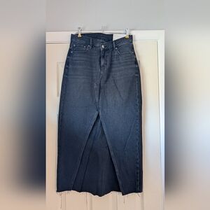 American Eagle black denim midi skirt